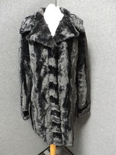 Dennis Basso Brushed Faux Fur Notch Collar Coat Uk S Rrp £130 Ln041 Kk 01