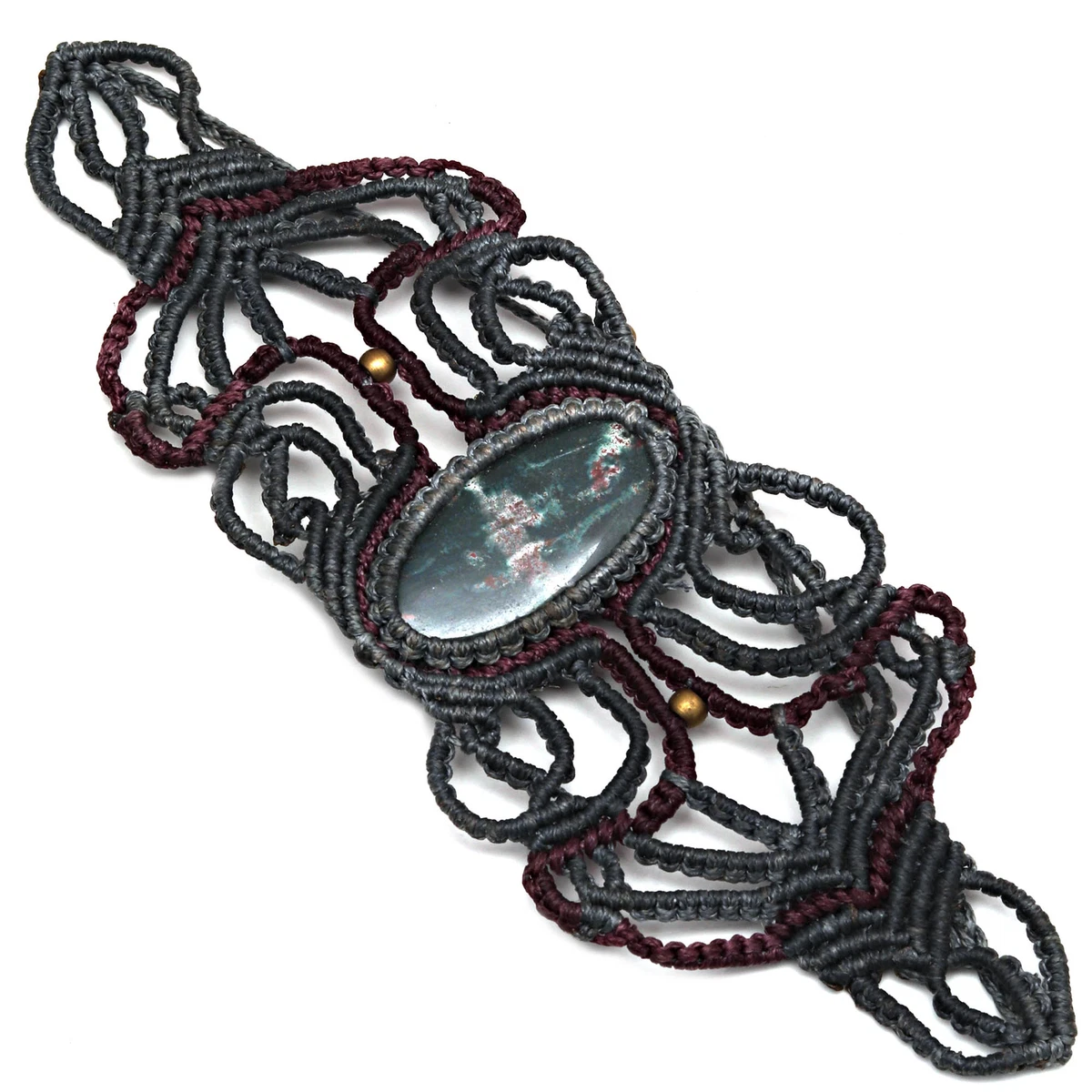 Macrame Thread Ocean Jasper Jewelry Gemstone Handmade 8 10 Ad