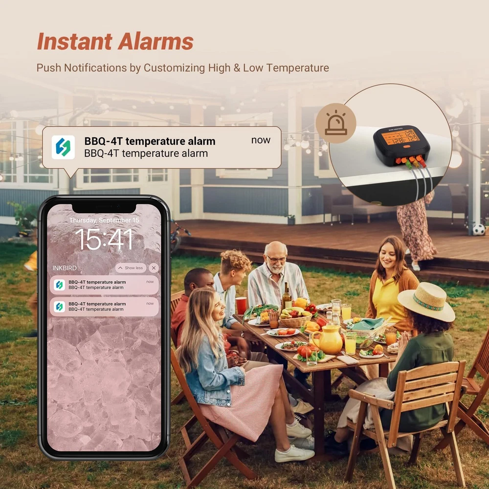 WiFi Meat Thermometer IBBQ-4T, Wireless WiFi BBQ Thermometer for Smoker, Oven...