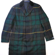 Polo Ralph Lauren Coat Jacket Blazer Green Tartan Topcoat Tweed Wool NWT 44
