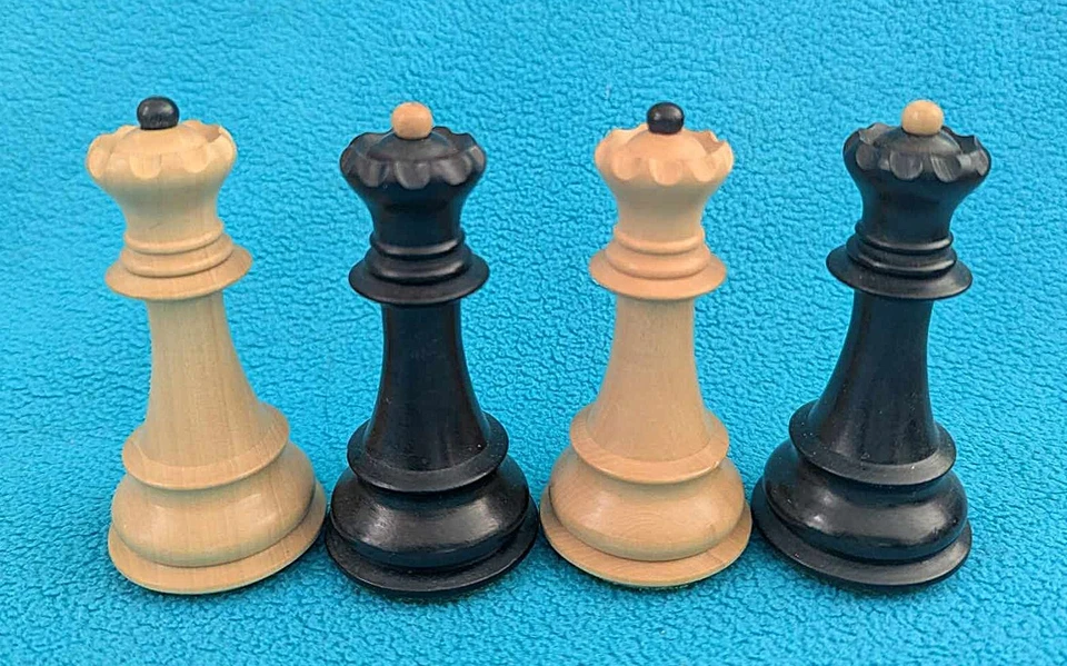 THE CHESS STORE 3.25" ZAGREB Wood/Wooden Chess Set~Extra Queens~Ebony & Boxwood - Image 4 of 4