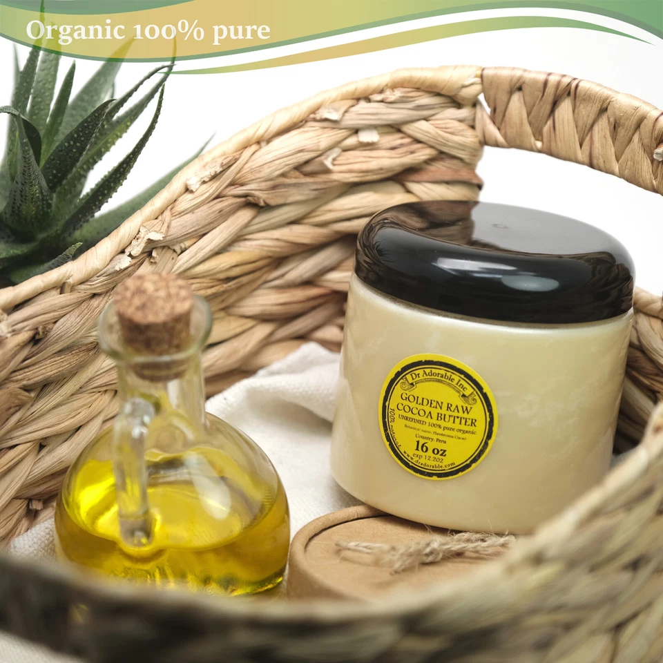 GOLDEN COCOA BUTTER ORGANIC RAW Grade A PRIME PRESSED UNREFINED 2 OZ UP TO 12LB - Image 2 of 4