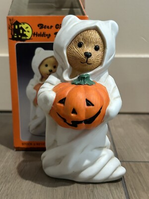 NEW IN BOX VINTAGE 1990S HALLOWEEN GHOST BEAR FIGURE FIGURINE MICHAELS STORES