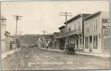 SPRING VALLEY WI MAIN STREET ANTIQUE REAL PHOTO POSTCARD RPPC