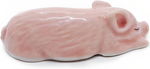 1¾" L Pig Sleeping Ceramic Miniature Cute Tiny Pig Figurines Animal Collectibles - 第 5/8 張圖片