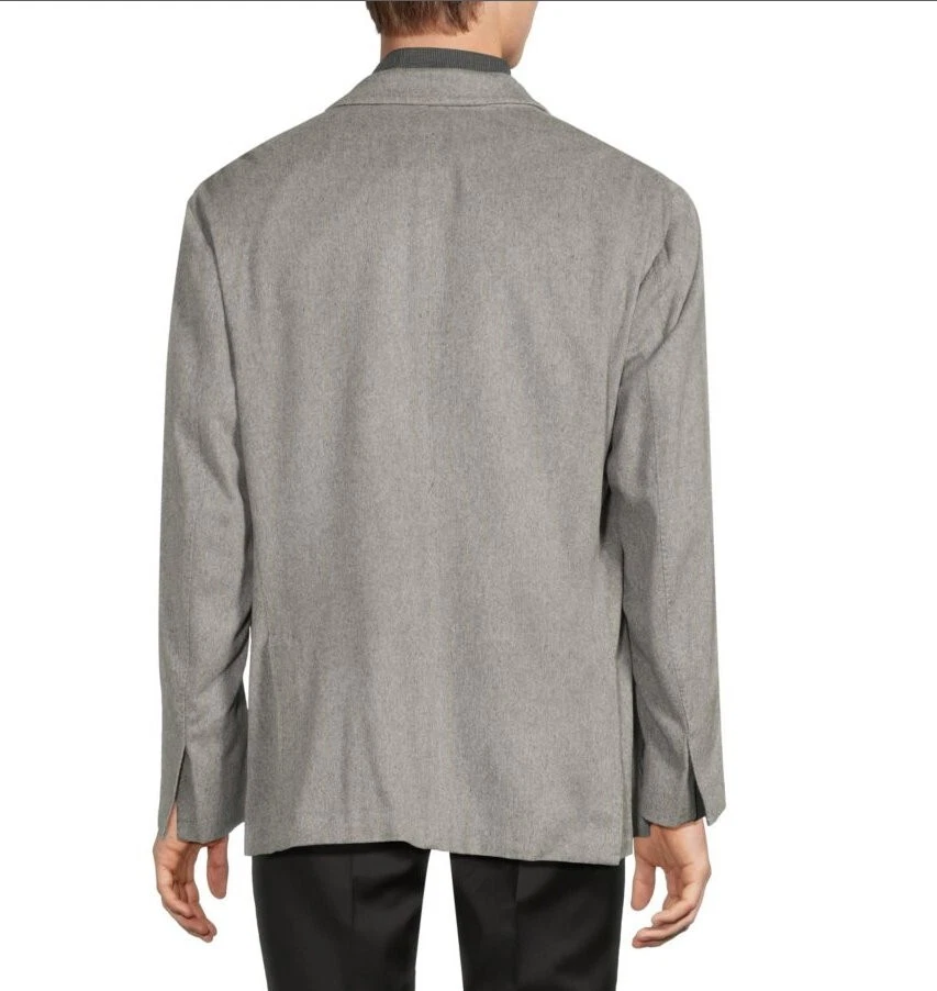 $3,995 NWT Kiton Sartorio Napoli 2-Button Gray 100% Cashmere Sport Coat - Image 4 of 4