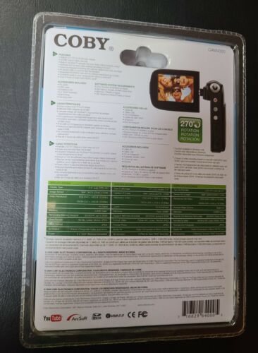 COBY SNAPP CAM4000 4X DIGITAL ZOOM 3MP SDHC 2.4” SWIVEL LCD CAMCORDER sealed - Picture 3 of 5