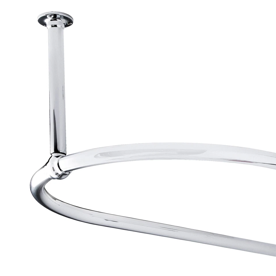 Hudson Reed Traditional Shower Curtain Rail Chrome Ceiling Mounted Bathroom - Image 2 of 4