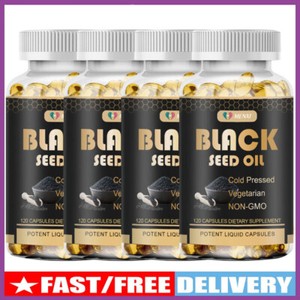 Capsules d'huile de graines noires 1000mg 120 Mousselines - Huile de cumin noire pressée à froid