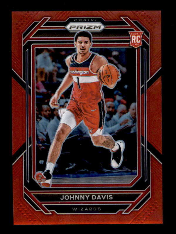 JOHNNY DAVIS 2022/23 PANINI PRIZM #231 WIZARDS ROOKIE RED PRIZMS #253/299 BD9818