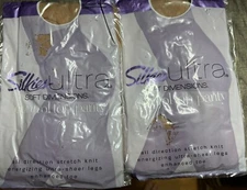 Vintage NOS Silkies Ultra Control Top Soft Dimensions Large Nude 2 Pair