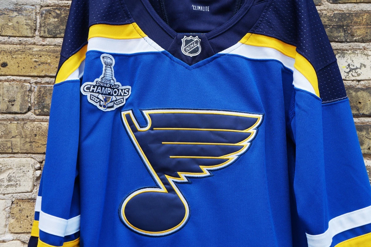 St. Louis Blues Adidas Authentic Home NHL Hockey Jersey with 2019 Stan