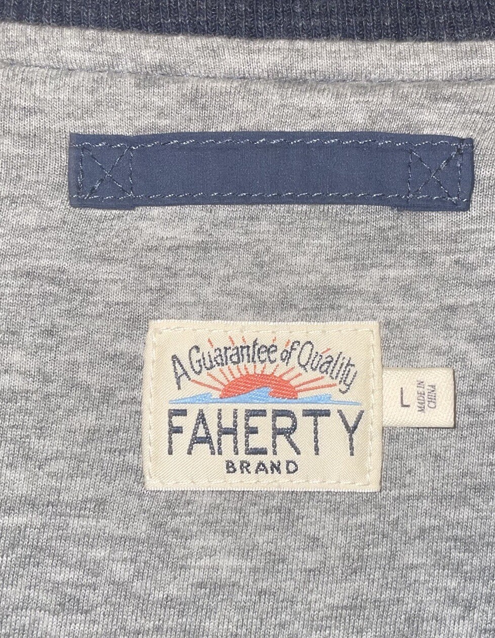 Faherty Bomber Jacket Men Large Blue Gray Full Zip - image 4