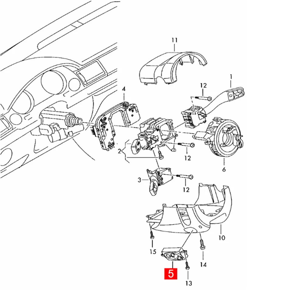 Steering Column Control Switch Unit Regulation for 2003-2010 Audi A8 Quattro S8 Foto 4 de 4