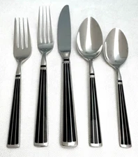 KIRK STIEFF Stainless CLOISONNE EMBASSY BLACK You Choose Piece CHOICE 18/8 Japan