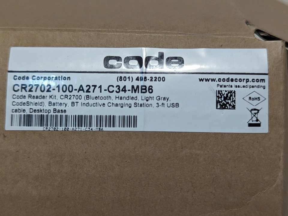 Code CR2702-100-A271-C34-MB6 code reader kit, CR2702, battery, BT inductive char - Image 2 of 4