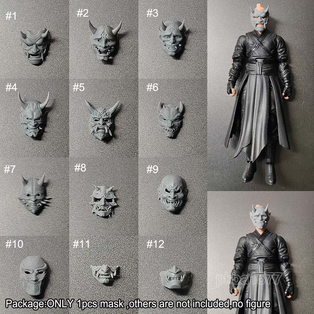 New Unpainted 1/18 Face Mask Model For DIY 3.75'' Action Figure