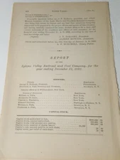 1882 document LYKENS VALLEY RAILROAD & COAL COMPANY Millersburg Williamstown PA 