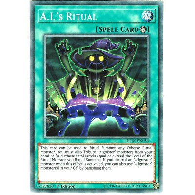Ignition Assault Booster Card Yu-Gi-Oh! Card - A.I.'s Ritual (IGAS-EN054) - Common 1st Edition From Ignition Assault Booster Set Ignister Support Card Ignition Assault Booster Card Yu-Gi-Oh! Card - A.I.'s Ritual (IGAS-EN054) - Common 1st Edition From Ignition Assault Booster Set Ignister Support Card
