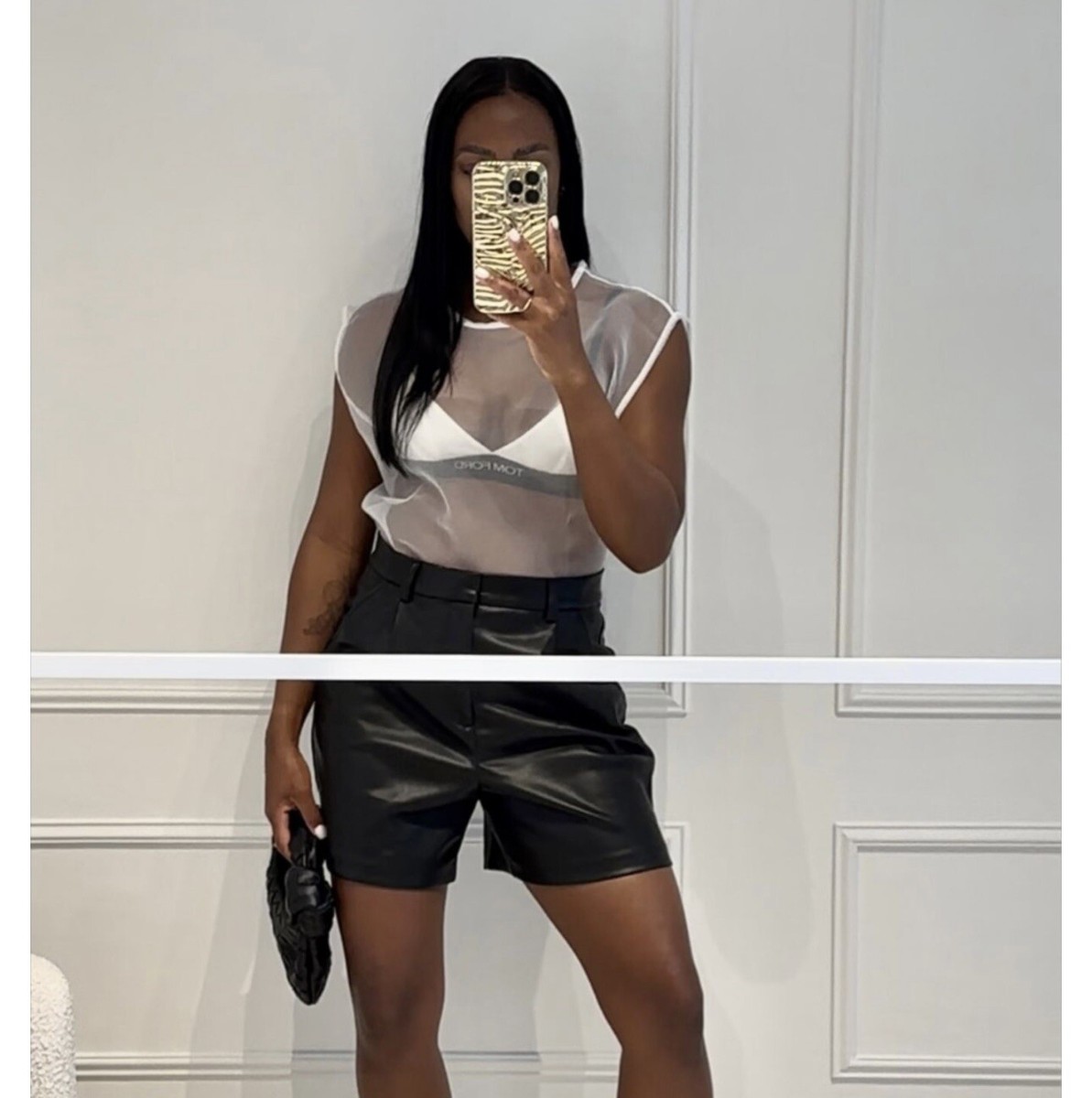 New Zara Organza White Sheer Sleeveless Top 5644/050 Large