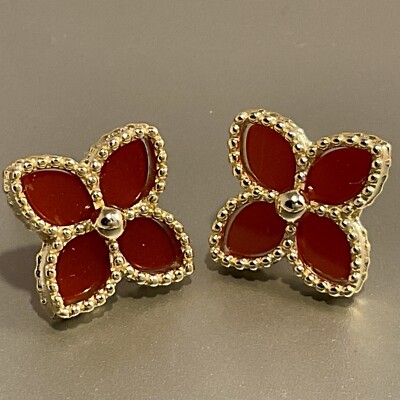 NEU MIT ETIKETT 18 K GOLD VERMEIL ACHAT OHRSTECKER SAVVY CIE 