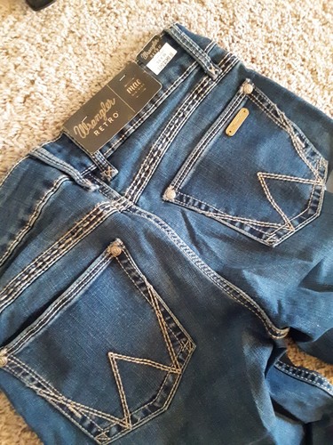 Wrangler Retro Mae Mid Rise Boot Cut 5/6 X 36 Denim Jeans Women's New W Tags - Picture 6 of 6