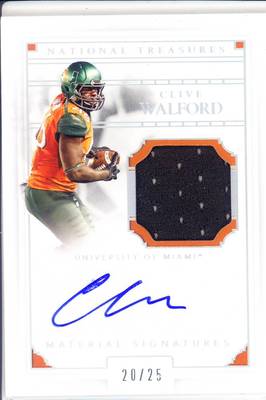 clive walford auto game used jersey patch miami hurricanes canes
