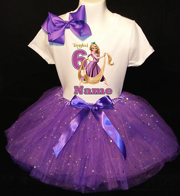  TANGLED 6th sixth 6 Birthday ***With NAME*** Tutu Dress  Fast Shipping Purple 