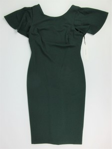 calvin klein flutter cape sleeve v back sheath dress