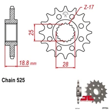JT Sprockets Countershaft Sprocket 525 Pitch 15 Tooth BMW F800GS (2008-2018)