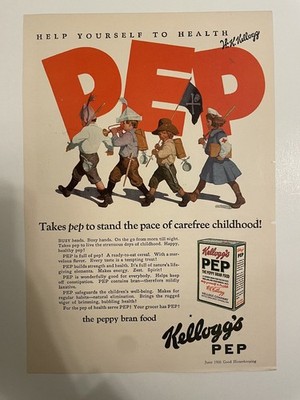 Kellogg's Pep Müsli Magazin Anzeige 1926 Vintage Originaldruck Gesundheit Kinder