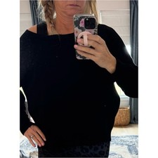 Women's Off-Shoulder Black Sweater