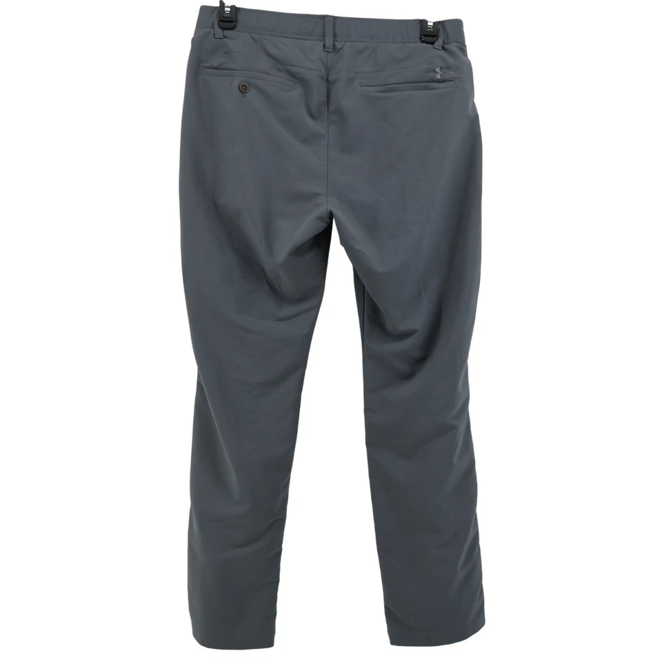 Pantalones de rendimiento de golf Under Armour para hombre 36x32 calce recto frente plano gris oscuro Foto 3 de 4