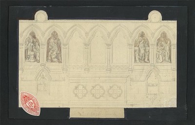 John Hardman & Co - Aquarell Gemälde - Gothic Revival - Architektur Design