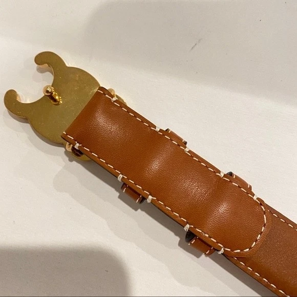 Celine Medium Triomphe Belt Size 80 Brown Authentic - Image 3 of 4