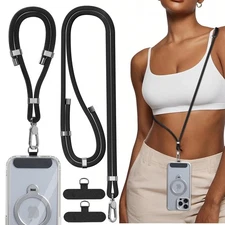 2PCS Adjustable Phone Lanyard & Wrist Strap with Tether Tab, Secure Hands-Fre...