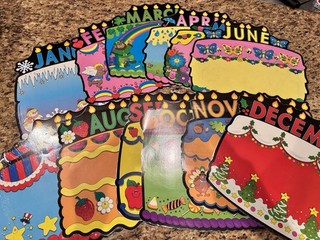 Vintage Carson Dellosa Month Birthday Cakes Bulletin Board Display