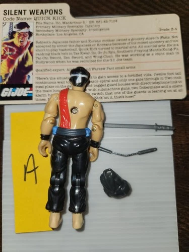 1985 GI Joe Quick Kick V1 100% Complete W/ Accessories & File Card