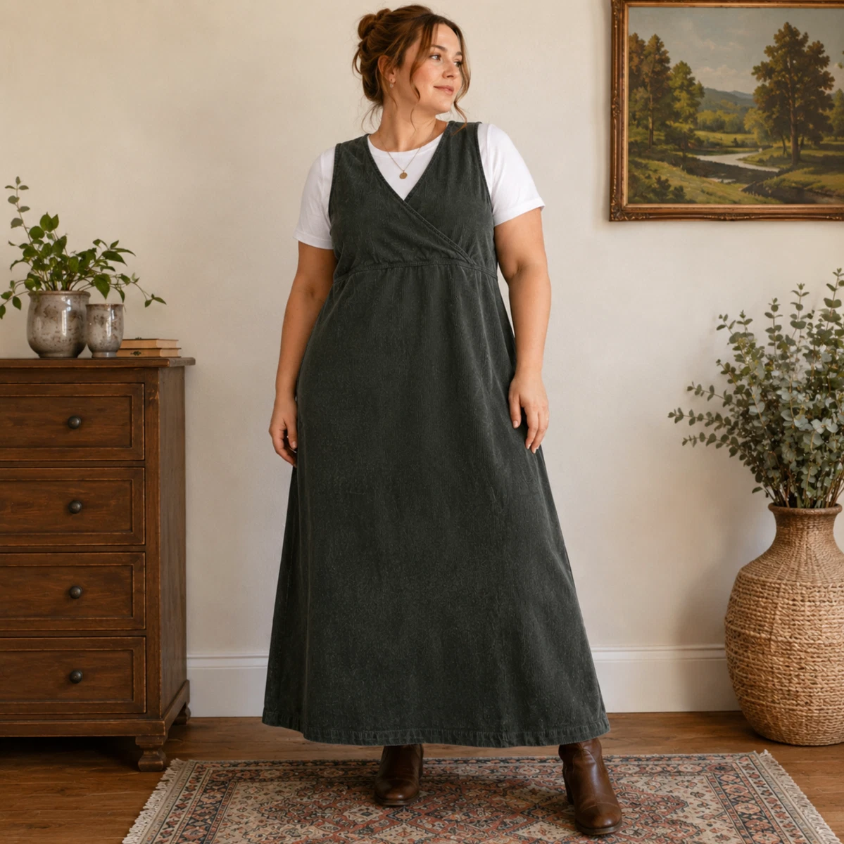 Corduroy Dresses Green Overall Dress for sale - eBay
