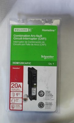 Square D Homeline HOM120CAFIC 20A 120VAC 1-Pole CAFCI/AFCI Plug-In Breaker