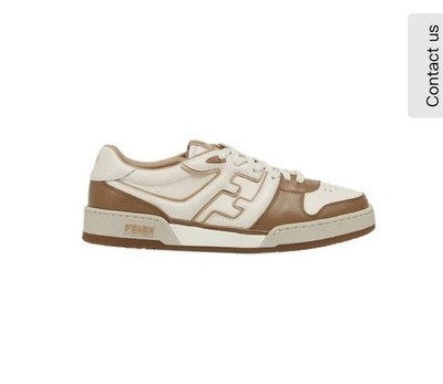 FENDI Men's Match FF Logo Mix Vitello Leather Ace Sneakers  UK 9 US 10