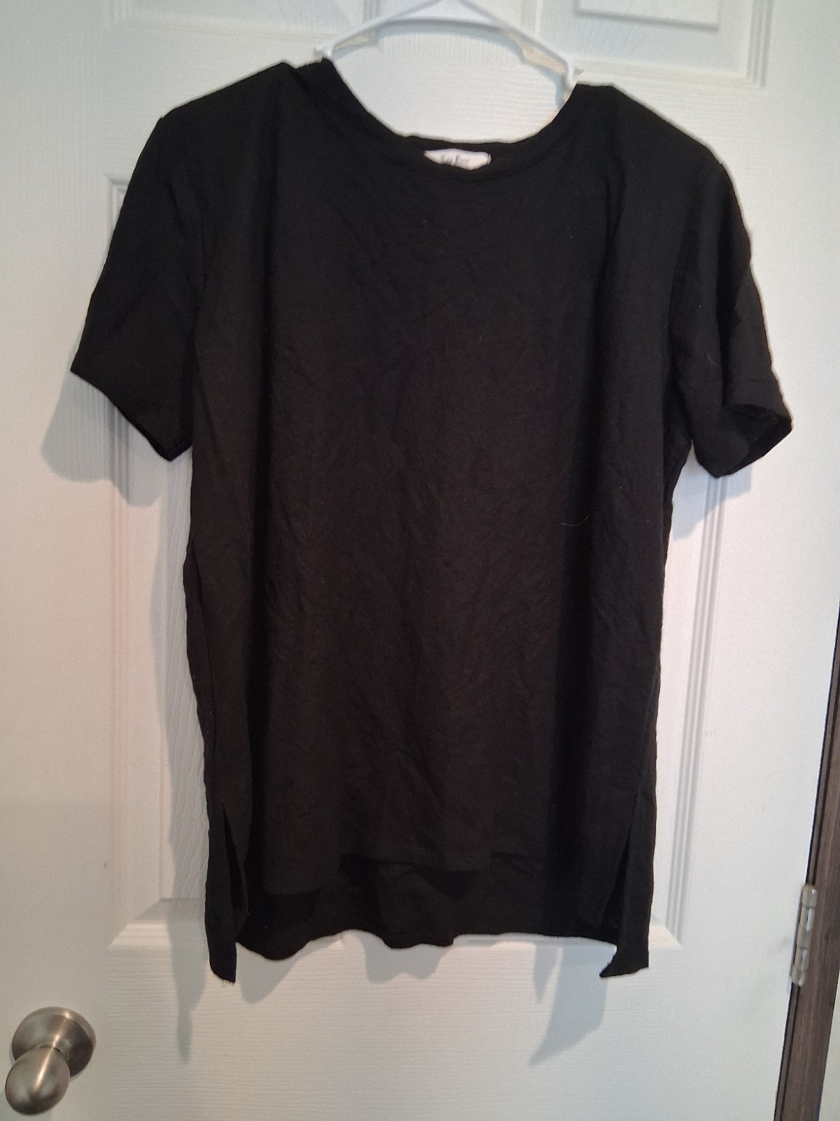 Tres Bien Top Womens Medium Black Short Sleeve Casual