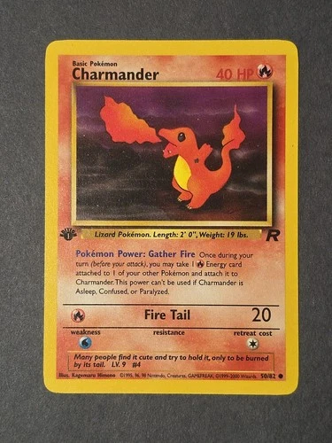 LP Pokemon TCG - Charmander 1st Edition 50/82 - Team Rocket