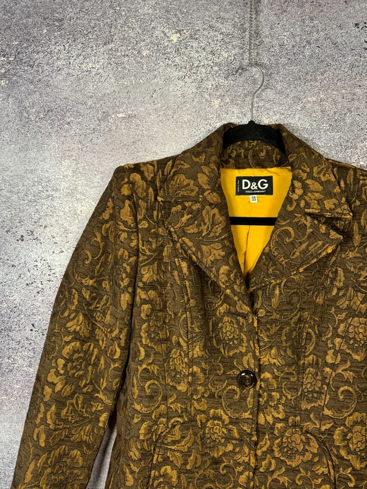 Abrigo Mujer Vintage Dolce Gabbana Retro Estampado Paisley Talla 28/42 Foto 3 de 4