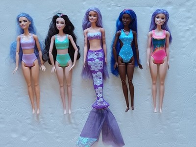 Mattel Lot of 5 Color Cutie Pop Reveal  Barbie Dolls includes Mermaid