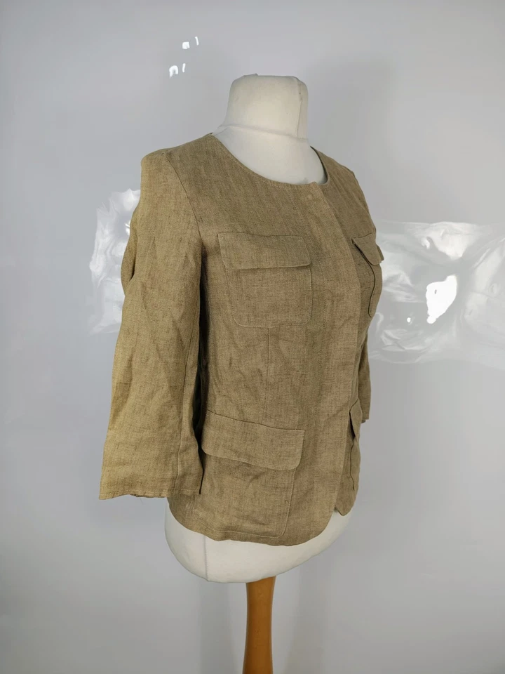 Max Mara Weekend Women's Linen Cropped Jacket Approx Size 8 UK | Small  - Image 2 of 4