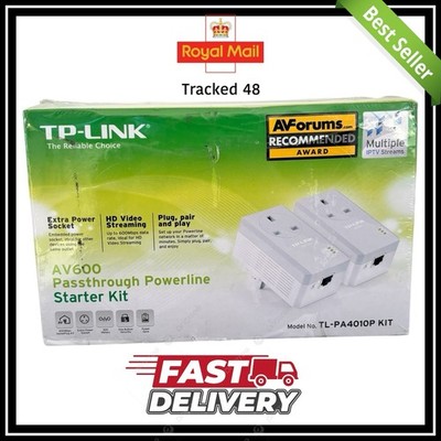 TP-Link TL-PA4010P V2.20 600 Mbps Passthrough Powerline Adapter Starter Kit
