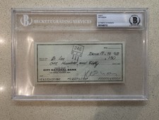 Keith Moon Hand Signed Cheque To His Doctor. Slabbed BAS Beckett Authentic Rare