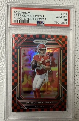 2022 PANINI PRIZM BLACK & RED CHECKER #139 PATRICK MAHOMES II PSA 10