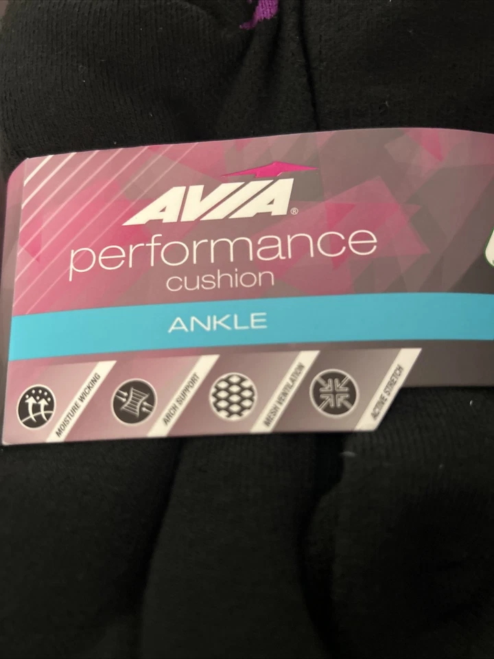 10 PAIR Avia Performance Cushion LOW CUT Ankle Socks Extended Size 9-12 Black - Image 2 of 4